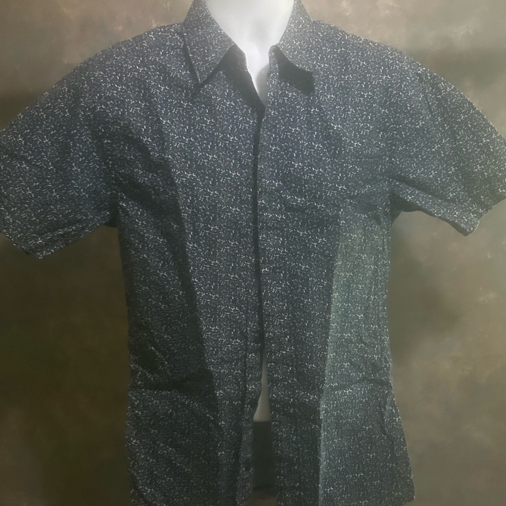 Saddlebred Men's Dark Blue Patterned Casual Shirt